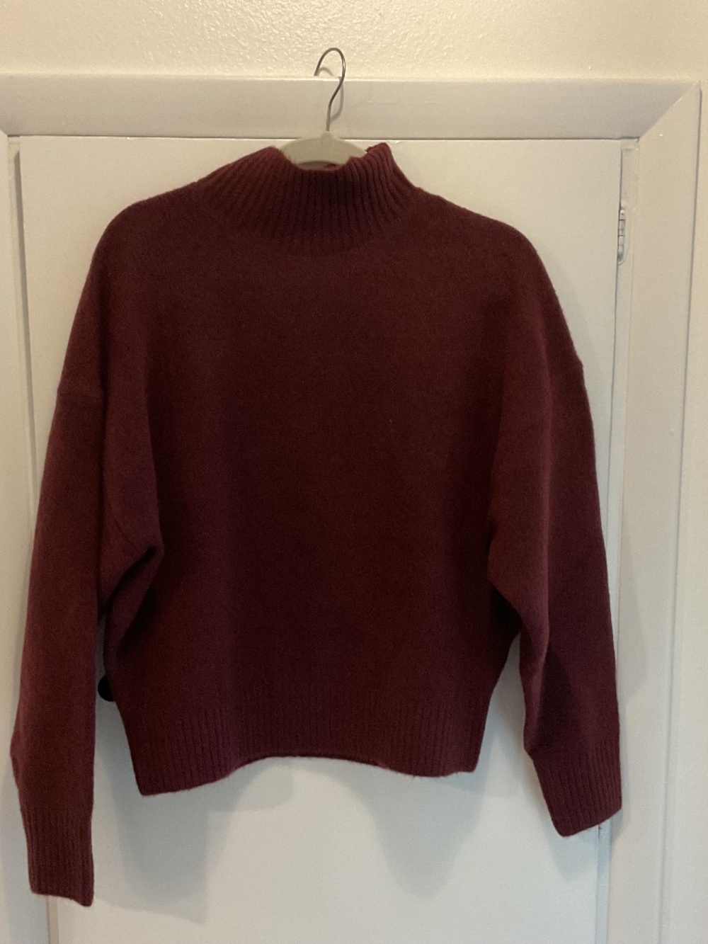 Zara Burgundy Turtleneck Sweater, Size M